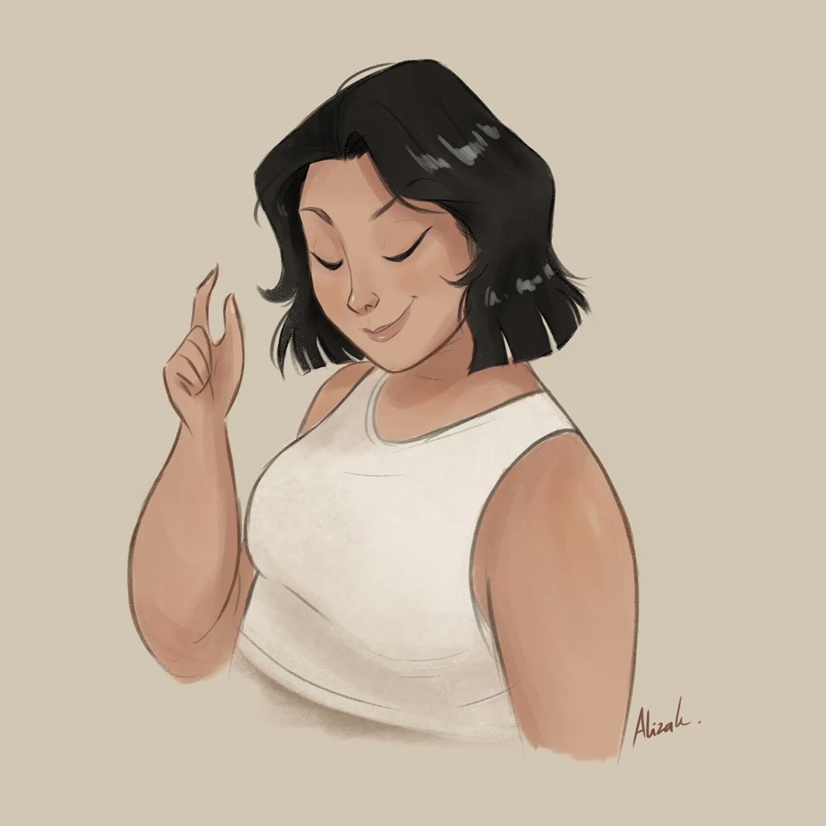 alizakusuma's tweet photo. Just saw Tara Basro new post and really get inspired with the caption, learning to respect every phases of our shape and life 💜🍃
So here I made quick sketch of her 🎁
#alizakusuma #characterdesign #fanart #tarabasro #illustration #selflove https://t.co/bWcwxHz0x3