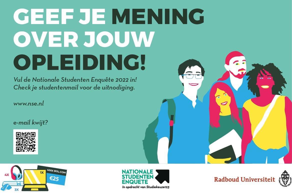 FINAL CALL: Wie kan er beter oordelen over je opleiding dan jijzelf? Help ons om de kwaliteit van ons onderwijs verder te verbeteren! Geef je mening en vul de Nationale Studenten Enquête in. 🏆 Als je meedoet, maak je ook nog kans op mooie prijzen. nse.nl