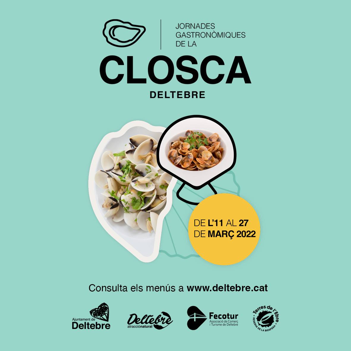 GASTRONOMIA | Avui divendres 11 de març s'inicien les Jornades Gastronòmiques de la Closca🦪
📍Deltebre
📅 Del 11 al 27 de març
🌐 Podeu consultar els menús i els diferents restaurants participants en aquest enllaç: bit.ly/3tMUcxF