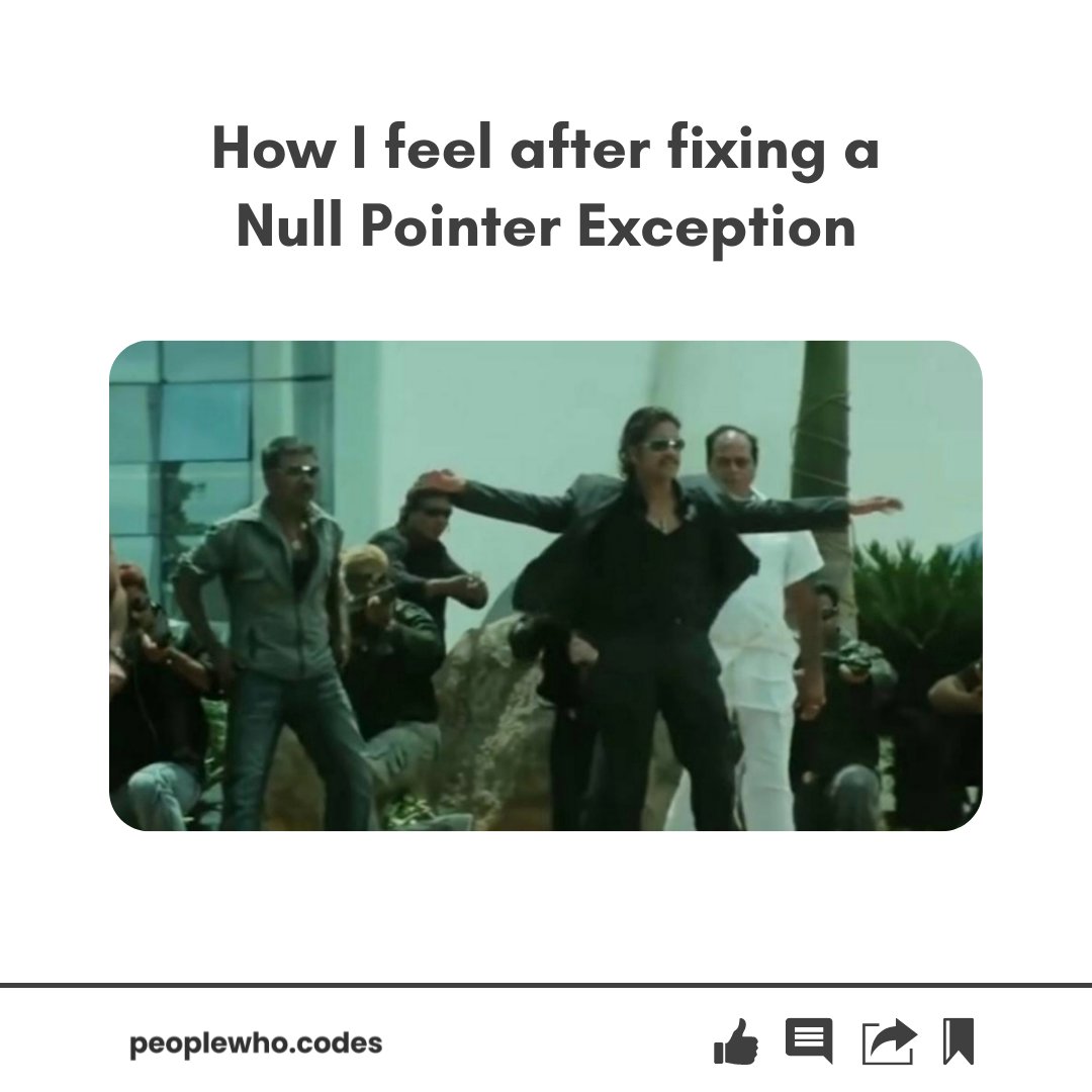 peoplewho_codes's tweet photo. How I feel after solving a null pointer exception 😎

Follow us for more such content:
https://t.co/b2YCDv1Xro

#coding #programming #coders #copypaste #google #procoder #cse #growth #tech #community #peoplewhocodes https://t.co/CQfEBXqTqs