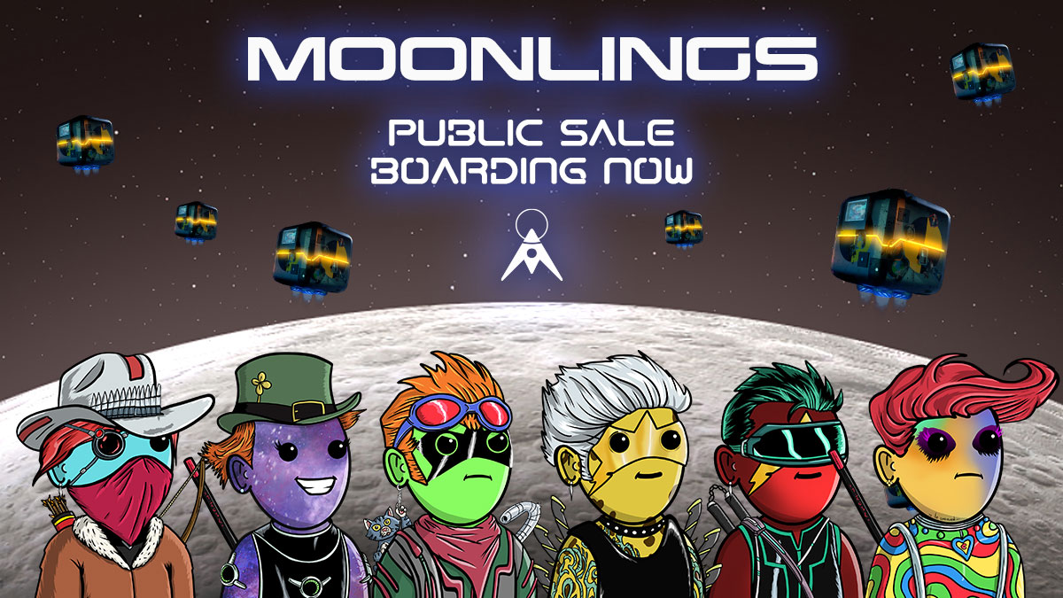 Moonlings Public Mint Is LIVE! 
Please head to your gate for boarding! 🚀

🌖Moongate No.42069🌔
mint.moonlings.space

🚨 Only use links from the Official Links channel in our Discord or from this Twitter account! Stay safe fam!