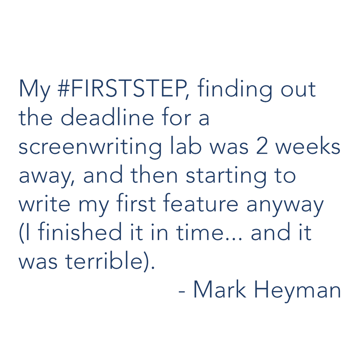 thousandmilespr's tweet photo. Writer and Producer Mark Heyman shares his #firststep. Mark has co-written films such as BLACK SWAN and SKELETON TWINS. https://t.co/MT2YNhubS8