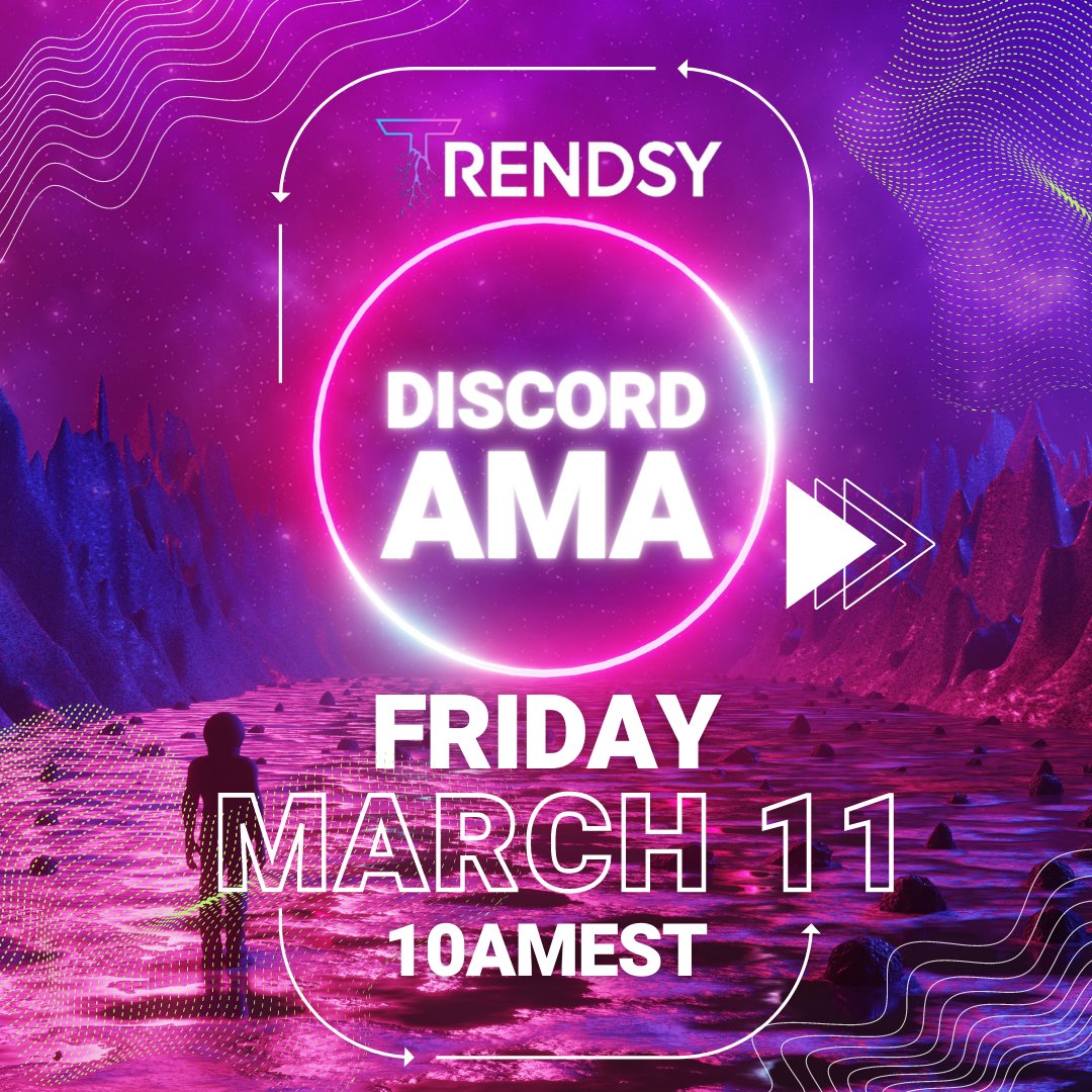 TrendsyTech's tweet photo. 🚨ACTION REQUIRED🚨
👉DISCORD AMA is in 30mins

If you are a #TrendsyToken holder, this is something you DO NOT want to miss out on💰🏦

We are ready to answer all of your questions and to tell you how we are all going to get the moon TOGETHER 🚀🌕

Link: https://t.co/jNMKzQjQmv https://t.co/sgVbYFtmPk