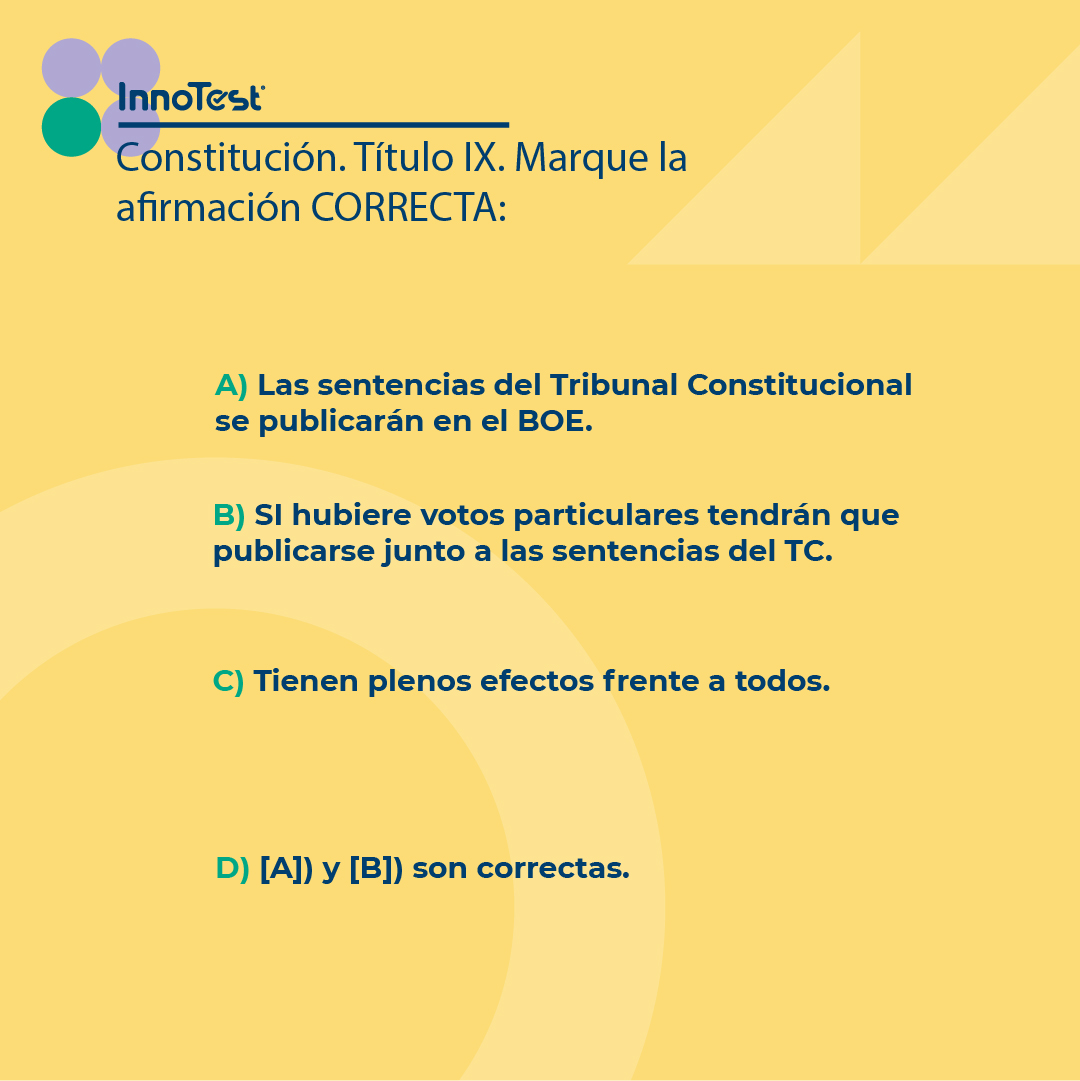 InnoTestES's tweet photo. 🔔¡Última #InnoPregunta de la semana!
¿Preparado para demostrar cuánto sabes sobre la Constitución Española de 1978?
¡Deja tu respuesta en los comentarios! 😉
#InnoTestCE #Oposiciones https://t.co/n2rMV4DSCd