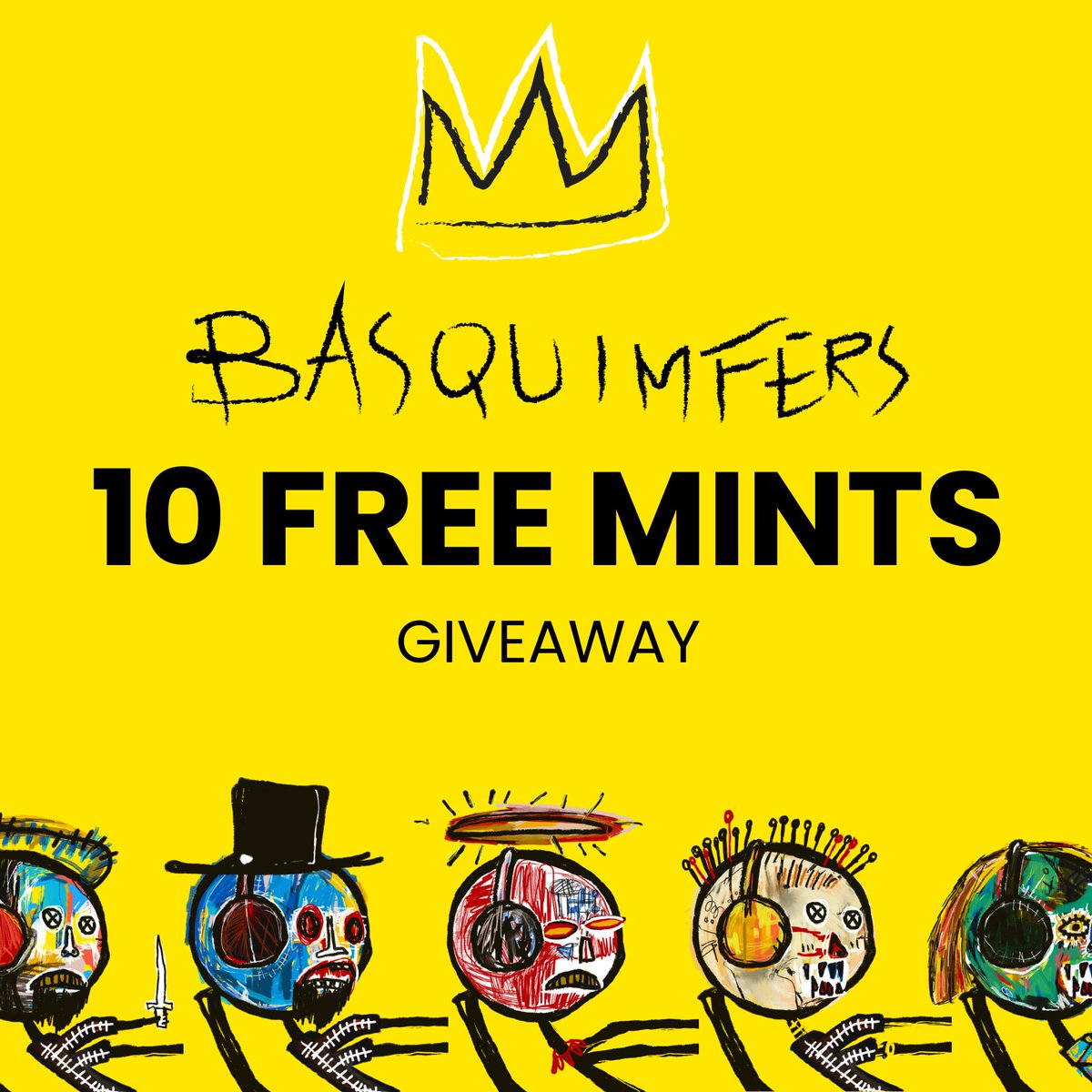 GIVEAWAY 

Giving away 10 free <a href="/basquimfers/">basquimfers | SOLD OUT</a> mints. Project that i'm the lead artist of. 

👉How to enter?

- follow @basquiape and <a href="/basquimfers/">basquimfers | SOLD OUT</a> 
- like &amp; retweet
- tag ONE fren (fren of the winner also gets a free mint)

Ending in 24 hours!

gl #mfers 
#NFTGiveaway #MfersUnited