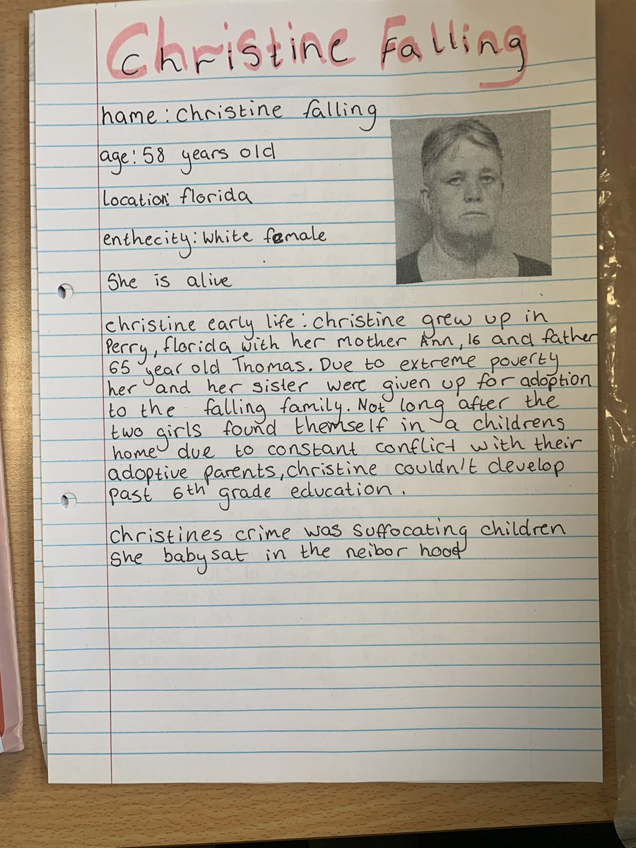 social_sahs's tweet photo. S3 smashed it in our true crime ‘born evil’ research task 👏🏻 Miss Milligan loved researching the cases with you all 💪🏻 #truecrime #bornevil #showcasefriday https://t.co/hcEuaPQpeH