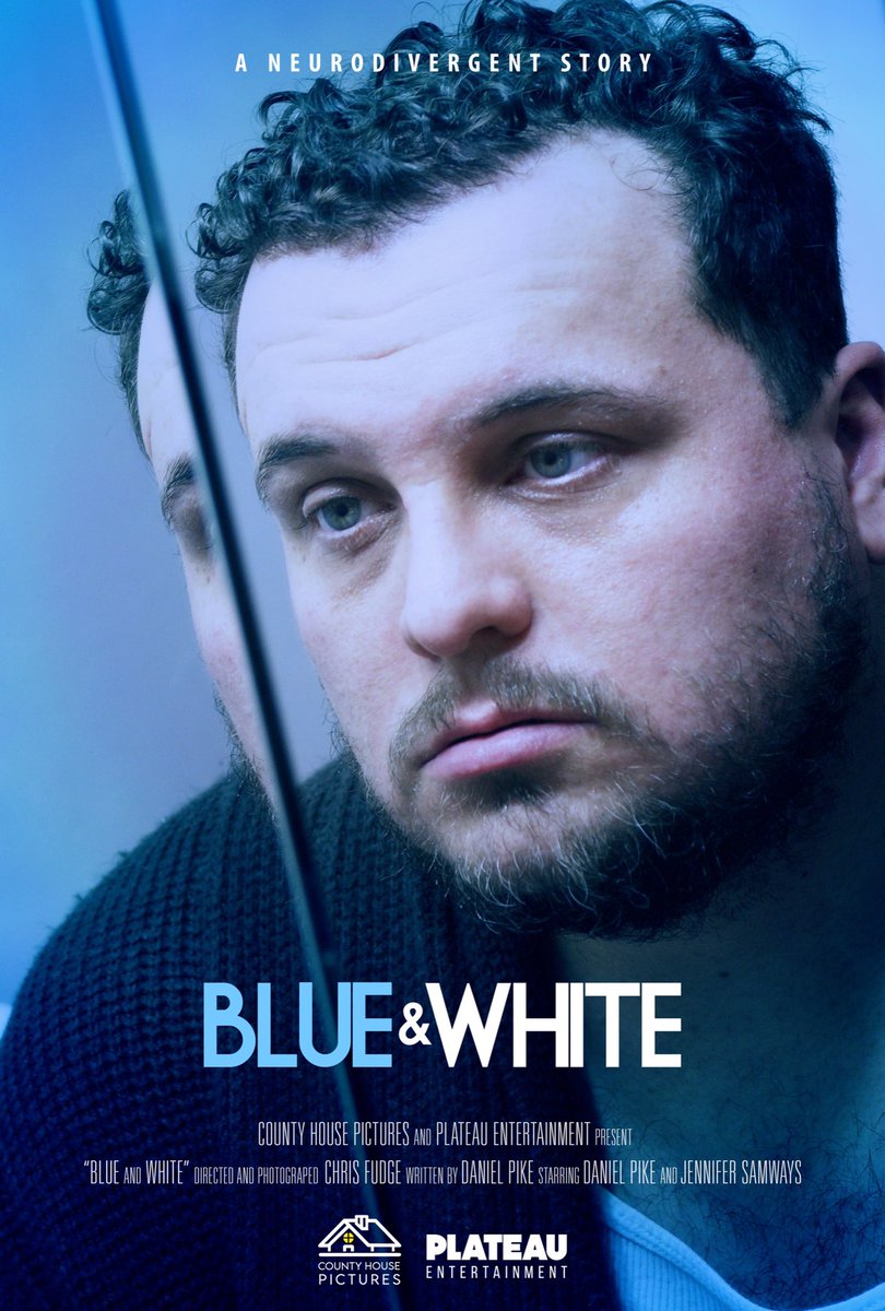 CountyHousePics's tweet photo. Check out the poster for our upcoming short film BLUE &amp; WHITE, about a man living with ADHD as he struggles with his daily routine. What do you think?

#ADHD #filmmaking #movies #film #filmfestival #screenwriting #scriptchat #adhdtwitter https://t.co/CoAPsVmvju
