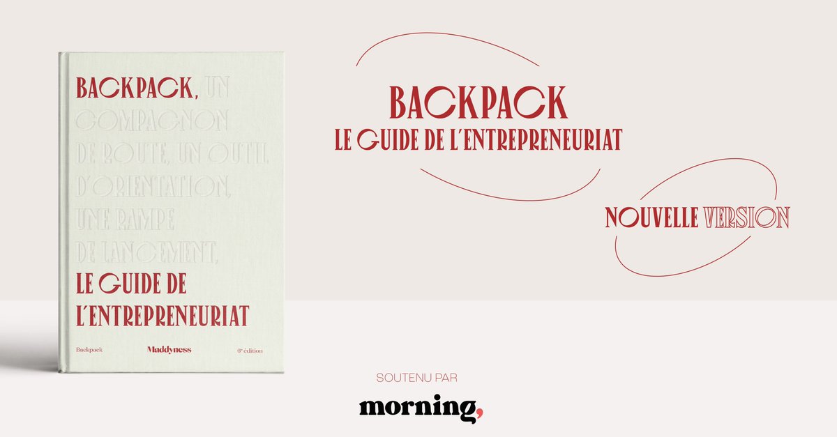[ Partenaires #Backpack6 🎒 ]
Nous sommes ravis de vous annoncer que <a href="/justemorning/">Morning</a> soutient la nouvelle édition de #Backpack, le guide pour #entreprendre 🤝

À retrouver en précommande dès maintenant 👉 maddy.news/3LBEjCj