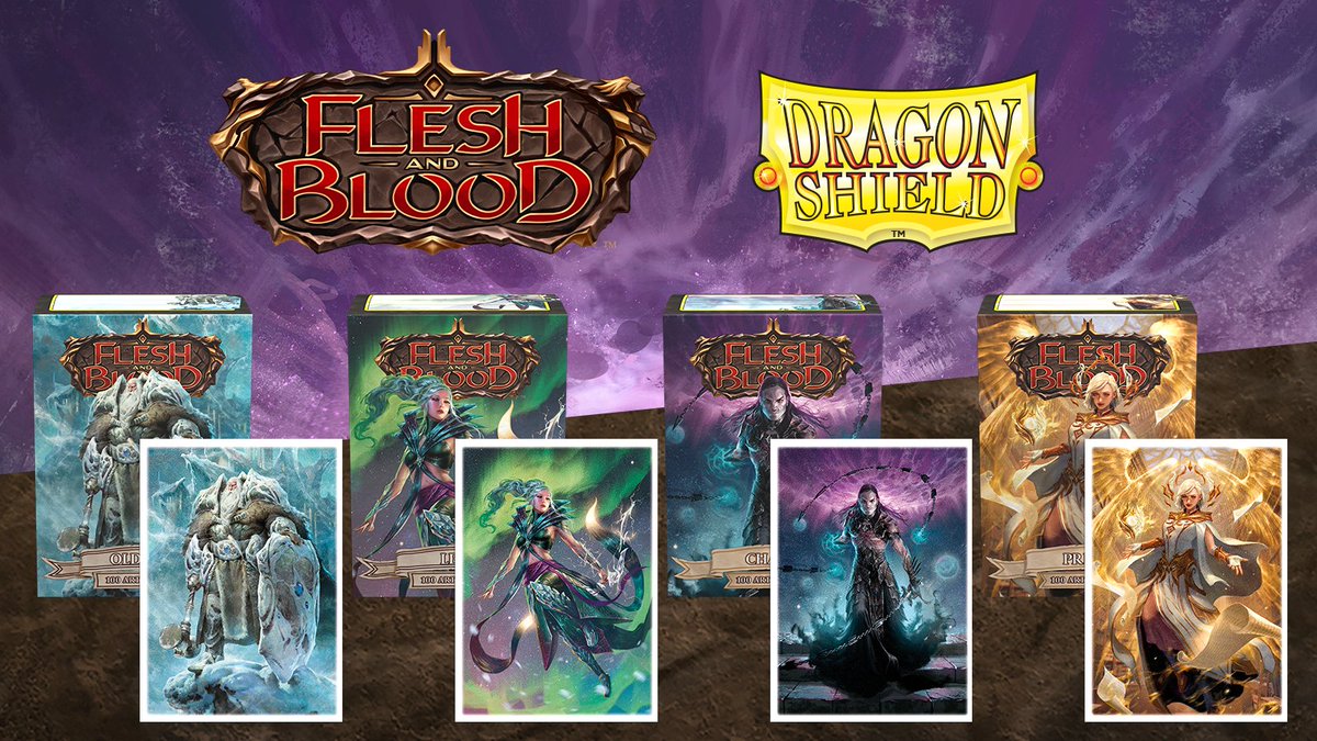 DragonShield_'s tweet image. Dragon Shield and Flesh and Blood partnership: Official FaB Matte Art Sleeves. With these sleeves your hero has the equipment to protect them in any battle.

Giveaway: A pack of each before they release! Retweet to enter.

Follow/enable messages, so we can contact you if you win.
