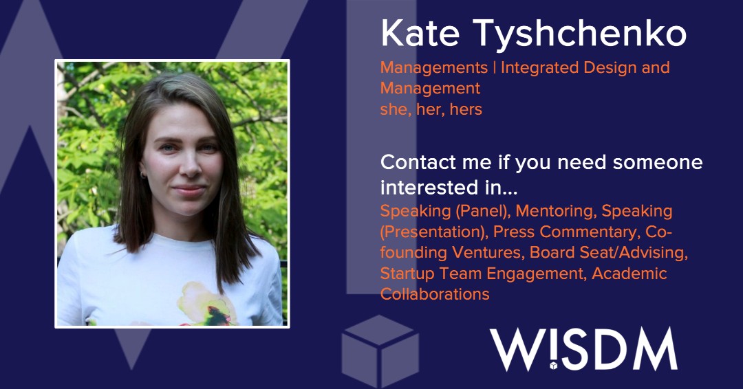 Meet W!SDM Member Kate Tyshchenko, serial #entrepreneur &amp; data enthusiast. Passions: #healthcare, #education, #FemaleEmpowerment. She's building an #IOT #MedicalDevice to reduce risk of #PressureUlcers in wheelchair users. innovation.mit.edu/wisdm
#sheINNOVATESatMIT #WomenInSTEM