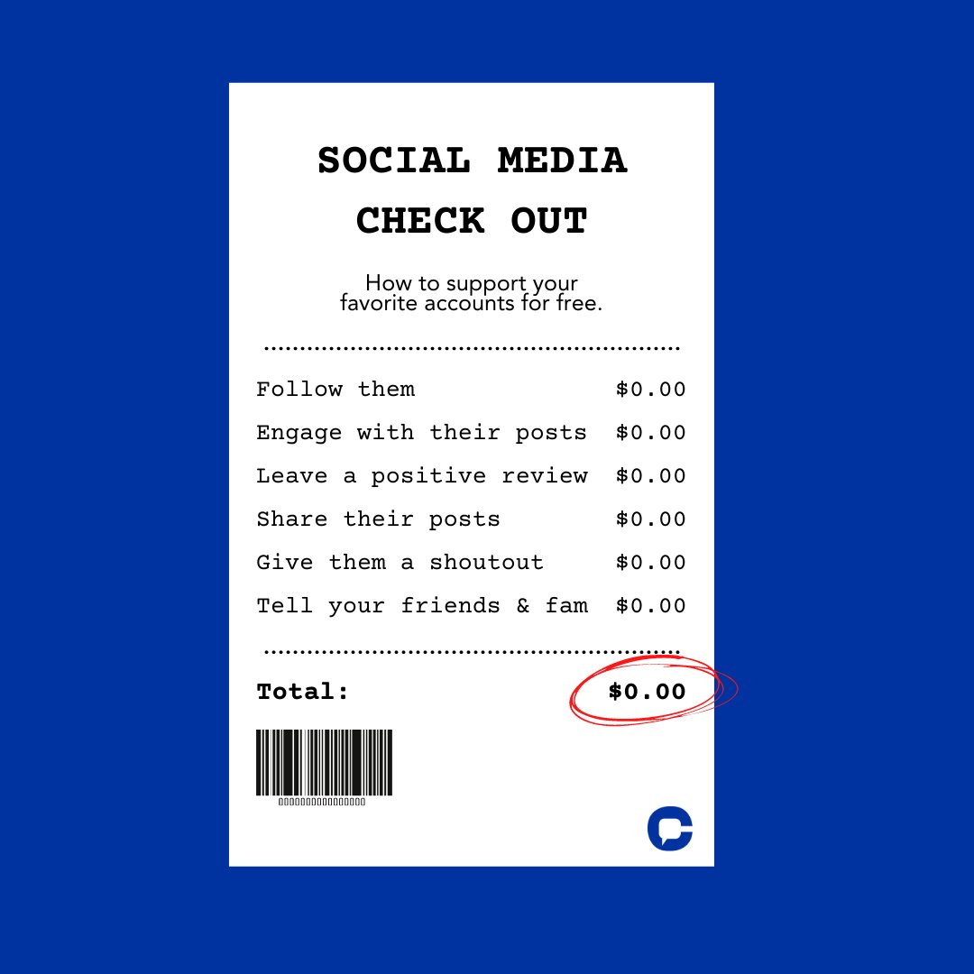 shonchristy's tweet photo. It costs nothing to support your favorite brands on social media. https://t.co/wkghAexMR9