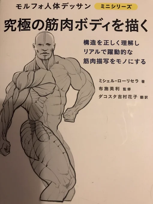 最近この本真似しまくってますが、このシリーズは白黒なので筋肉のブロック分けがわかりにくいです。モルフォ系行く前に、カラーで筋肉色分けした初心者向けの美術解剖学本を通ってきた方が理解が深まる気がします。筋肉の線追いかけて模写しても頭に入らないので面とかパーツで捉える練習良きです。 