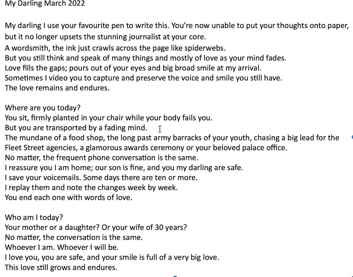 Some know my older lovely husband is now in a dementia care home. It's been difficult. Wrote this to keep the dragons at bay. Love always wins. <a href="/alzheimerssoc/">Alzheimer's Society</a> <a href="/AlzResearchUK/">Alzheimer's Research UK</a> <a href="/beatdementia/">Join Dementia Research</a> <a href="/DementiaUK/">Dementia UK</a> <a href="/NIHRresearch/">National Institute for Health and Care Research</a> @NIHRcommunity