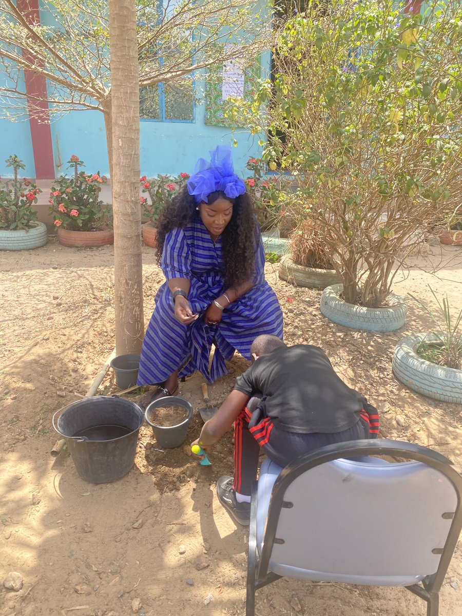 lovettejallow's tweet photo. The teachers for the autistic children are employed by @AutismGambia who I am also working with. All the kids get to pant and learn about farming on the side with their individual schedules. Ps. I dont show faces of children in any of my posts. https://t.co/yEt2fNnHuE