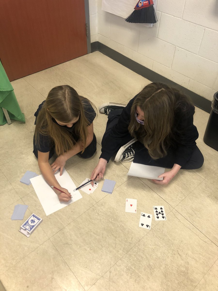 Students have had fun with this decimals game this week! You can play this at home with a deck of cards and it helps to reinforce what we’ve learned about comparing and ordering decimal numbers. We will continue with our Decimals unit after the Break. <a href="/stpetersmilton/">St. Peter C.E.S.</a>