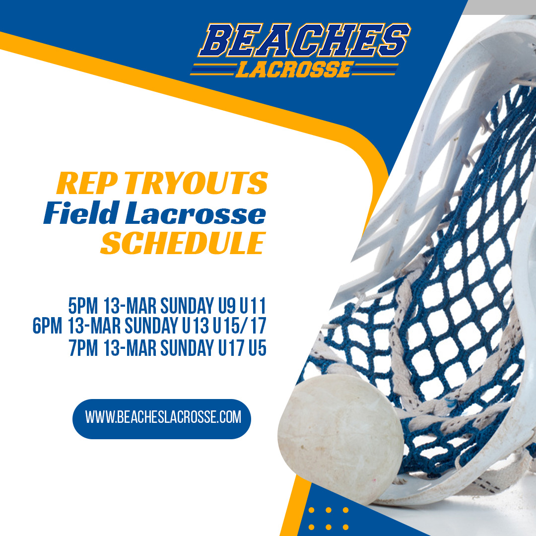 Our final round of Rep Field Lacrosse tryouts are scheduled for this weekend! #beaches #fieldlacrosse #ridethetide #lacrosse <a href="/TOSoccerplex/">TorontoSoccerplex</a>