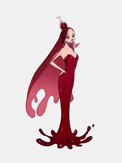 こぼしたワインのドレス🍷 