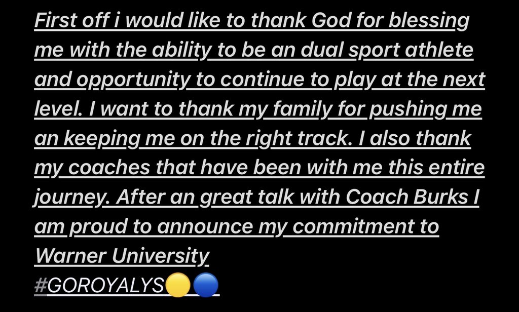 I’m 100% committed to warner university🟡🔵 <a href="/coachedhill/">Coach Ed Hill</a> <a href="/dburks88/">Dialleo Burks Sr.</a>