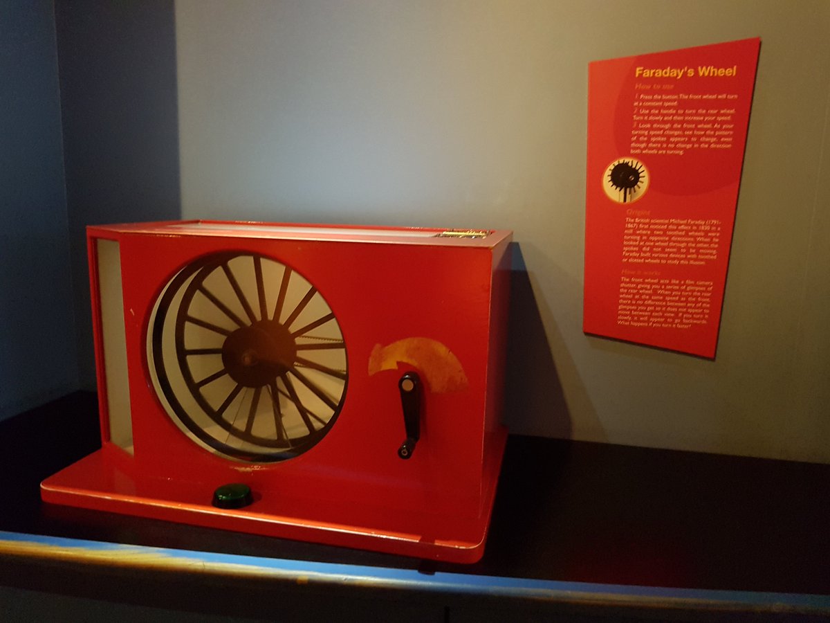 CeidleighF's tweet photo. Farraday wheel in the animation section @MediaMuseum #bcumediaontour https://t.co/e26g7MUYV4