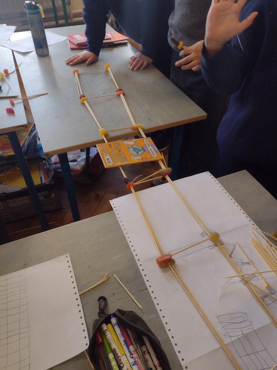 msrussresource's tweet photo. @EngineerIreland @BunscoilSynge Pupils from Bunscoil Synge St were busy designing paper playgrounds, 'walking' horses and bridges made from skewers and wine gums as part of #STEPSEngineersWeek https://t.co/nDzkAK7LY6