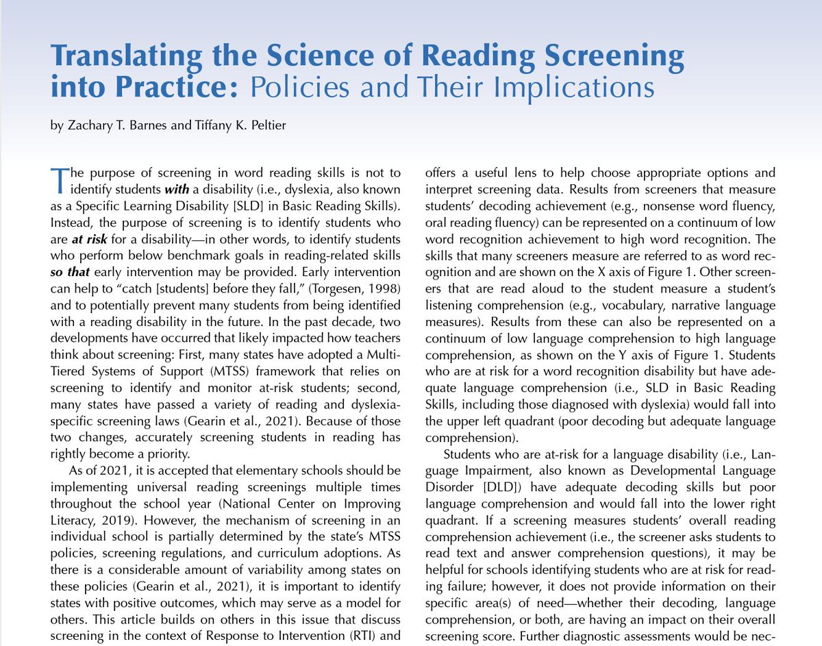 🚨Our new article on the Science of Reading Screening has been published in IDA's Perspectives journal--

Our hope is this leads 2 helpful convos among teachers. Checklist 4 schools included!

Check out the special issue on Reading Screening here: mydigitalpublication.com/publication/?m… @zbarnes