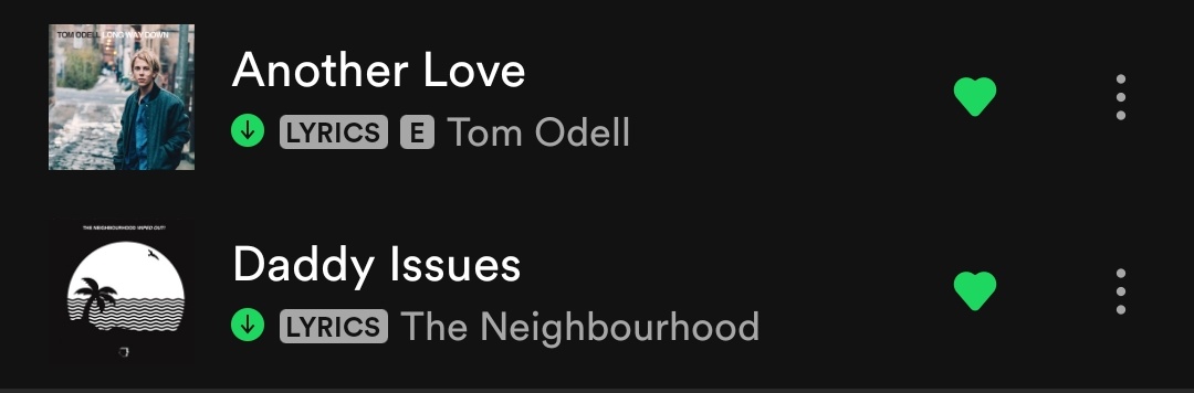 Surekli another love ve daddy issues dinledigin o gece