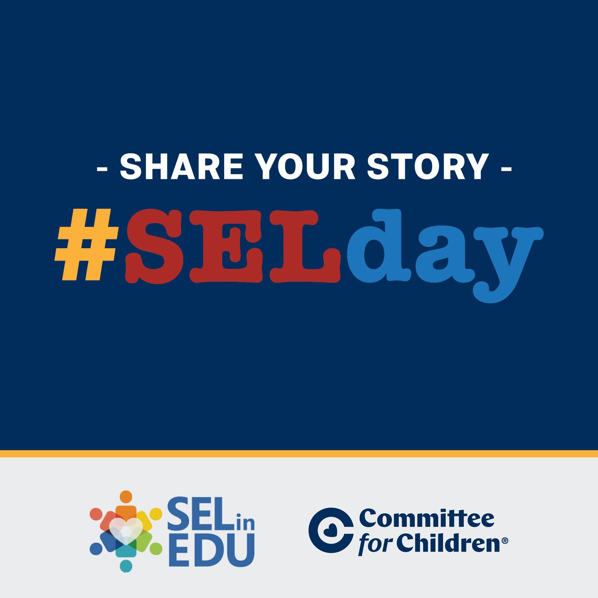 Happy SEL Day! 
Thank you to all the #SELinEDU members for your commitment to social-emotional learning. Share your #SEL story and tag it with #SpeakUpForSEL and #SELday to encourage other supporters to share their own.