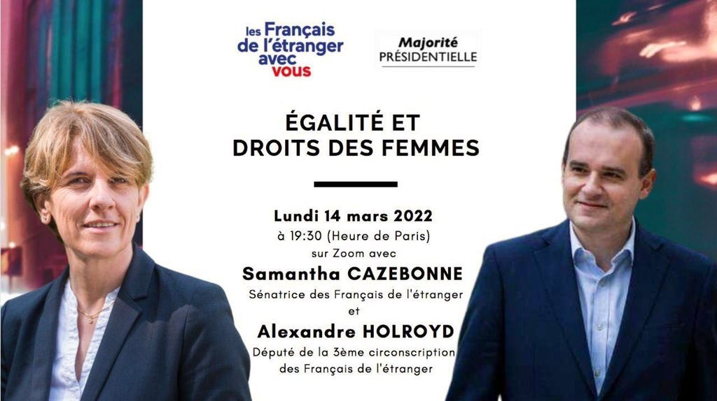 Renaissancefde3's tweet photo. 🔴 #Parlonsdelles, rejoignez-nous lundi soir avec @alexIholroyd et @scazebonne pour parler égalité et droits des femmes, la grande cause 🥇 du quinquennat actuel et de celui à venir !

🗓 Lundi 14 Mars, 
🕒 18h30 Londres / 19h30 Paris 

✅ inscriptions ➡️ https://t.co/w6zqm8YC1F https://t.co/hZSHLJ11t0