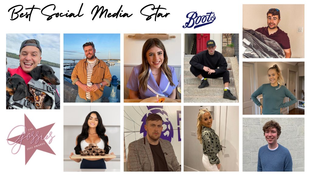 Vote for Best Social Media Star, sponsored by #BootsIreland, at the #Gossies2022 here: 

bit.ly/3CluJQ4