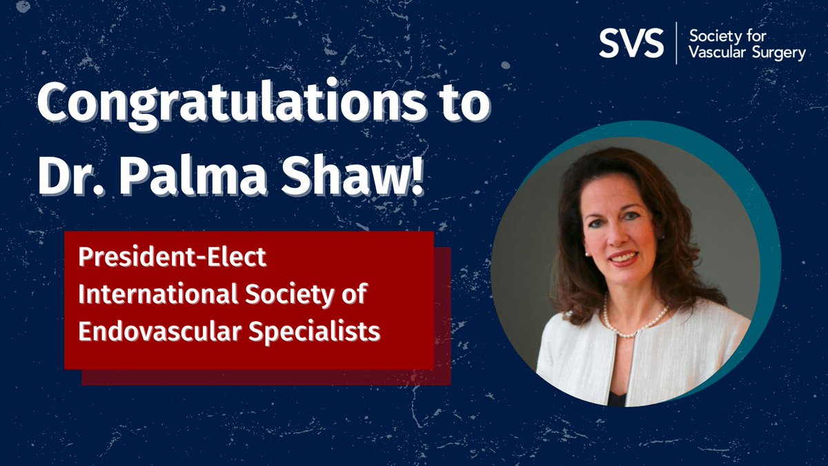 We would like to extend a heart-felt congratulations to Dr. Palma Shaw who is the new President-Elect of the International Society of Endovascular Specialists. Congratulations on this huge accomplishment! Read more here: isevs.org/president-elec…
