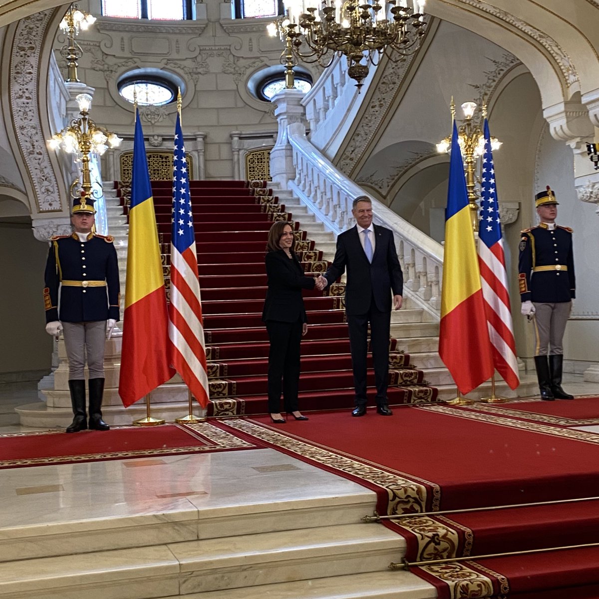 RachelPalermo46's tweet photo. During her time in Bucharest, the @VP is focused on the relationship and friendship between the United States &amp; Romania, and on our mutual support for the people of Ukraine. https://t.co/SlixP9rp9x