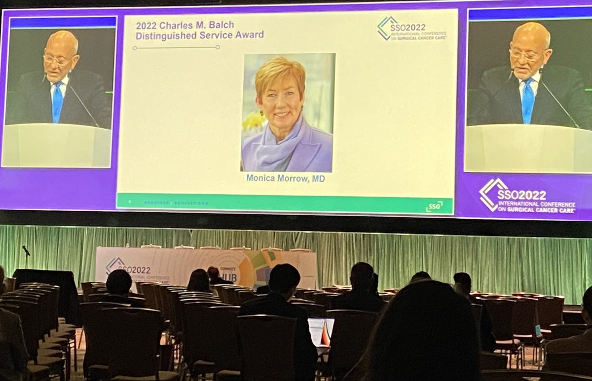 Congratulations to dr Monica Morrow, the recipient of the 2022 Charles M. Balch Distinguished Service Award at #SSO2022