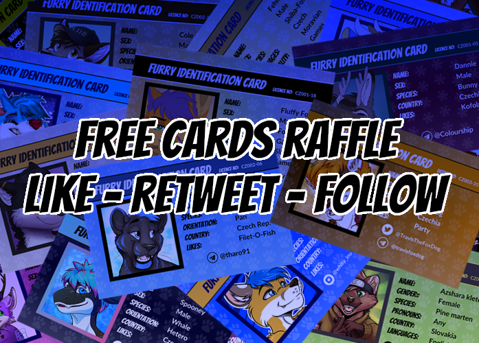 ArthurMeowCat's tweet photo. 🐱FREE CARDS RAFFLE🦊
I would like to thank you for supporting my Furry ID's ^^ We have already reached above 100 cards and It meens a lot for me. 

Prizes:
1. card + golden
2. card
3. card

To entry: follow, like and retweet ^^

Ends at 18th of March 
#raffle #freeart https://t.co/r8e5OxzFuE