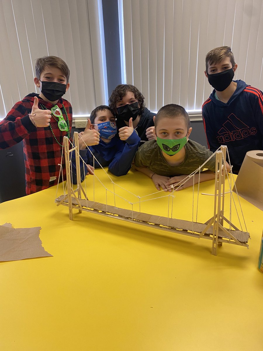The grade 7 learners in Ms. D’s Grade 6/7 class and my Grade 7 class were challenged to apply what they had learned about the form and function of structures to build their own bridges! The results were amazingly creative! @holyrosaryhoyas <a href="/WellingtonCath/">Wellington Catholic DSB</a>