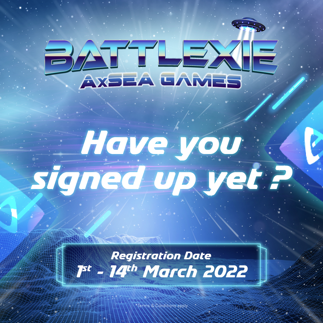 lambdaclan's tweet image. We&apos;re halfway through the registration period! 💥Have you signed up for Battlexie: AxSea Games? 🤔

Don&apos;t miss out on a chance to win yourself some AXS and be crowned as our Battlexie champion! 🏆

#BattlexieAxSeaGames

facebook.com/battlexie/phot…