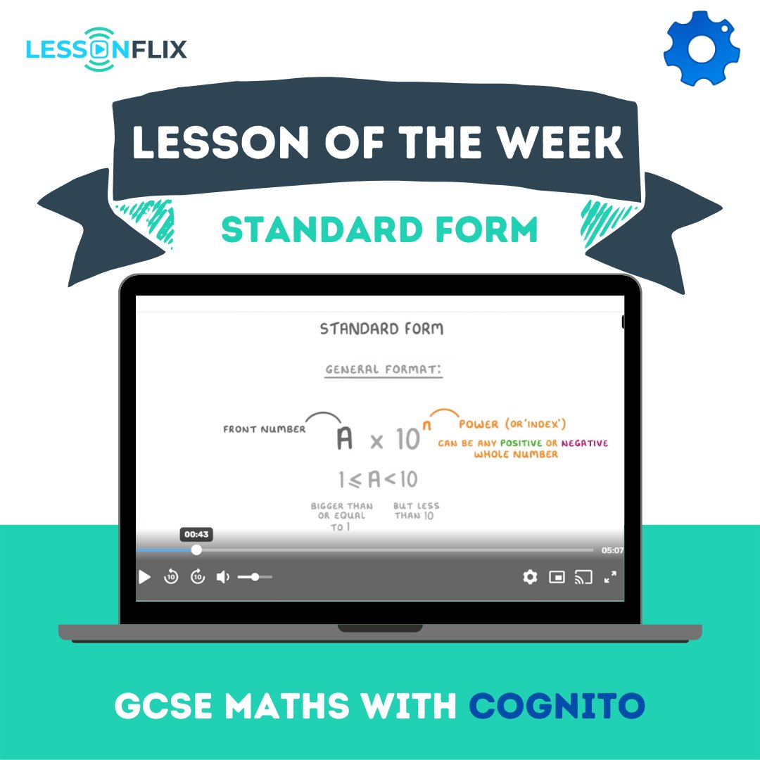lessonflix's tweet photo. ➗ LESSON OF THE WEEK ➕

From Cognito's #GCSEMaths collection, our lesson of the week is "how to use standard form." This informative lesson covers how to write standard form and how to convert standard into normal numbers. https://t.co/leXruMDRAH #edutwitter #gcserevision https://t.co/263XkJwh5W