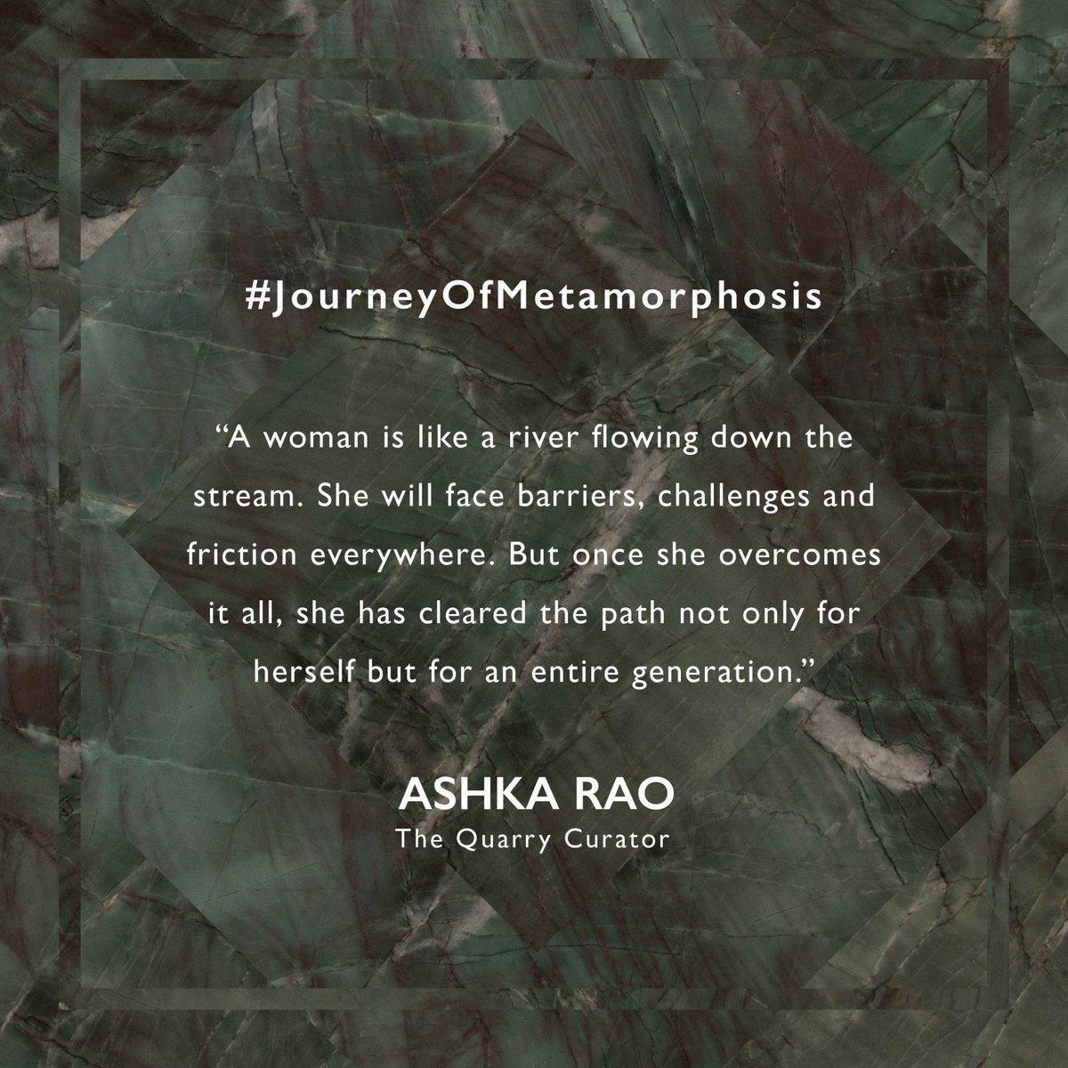 TheQuarryCast's tweet photo. Meet the incredible women at the heart of The Quarry & see their #JourneyOfMetamorphosis in the industry. Our young & determined curator – Ashka Rao,
shares her experiences, passion & belief in what she does.
#TheQuarryGallery #WomenOfTheQuarry #TheQuarryCurators https://t.co/U8r0h9arx8