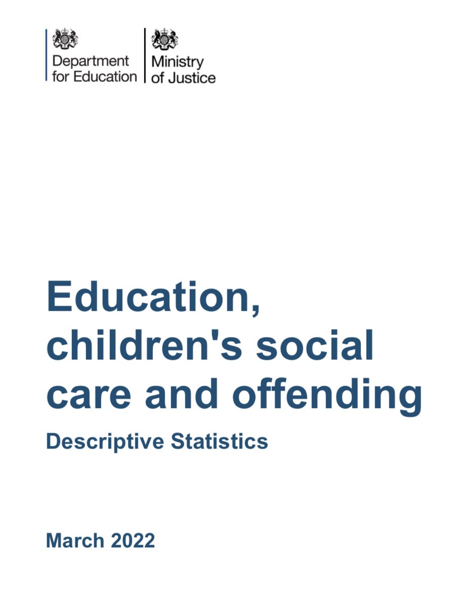 New data out this month from DfE &amp; MoJ. 

We are learning some things that bust a few myths on exclusion and AP - though more analysis is yet to come and this data is just descriptive
🧵👇