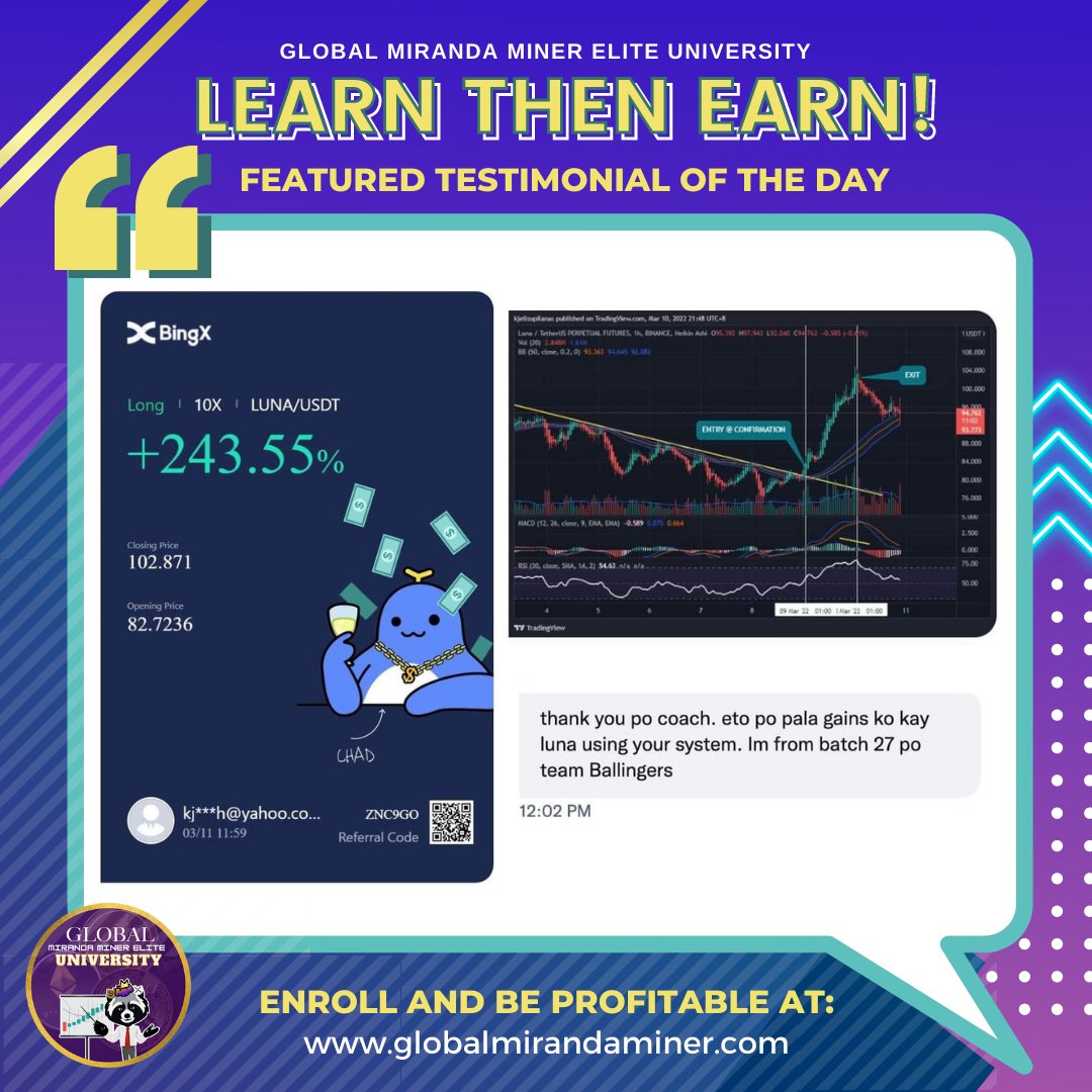 AnascoChoi's tweet photo. IT IS POSSIBLE! 💪
Most are just beginning to discover the power of transforming their lives in crypto trading with the Miranda Miner System... 
Just like our elite university student from beginner batch 27.
It's time for YOU to benefit from this powerful Trading system. https://t.co/PGU13MyqzQ