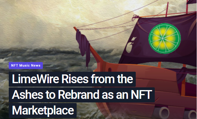 cistor07's tweet photo. Do you guys remember Limewire from back in the days? They will launch their own NFT marketplace! https://t.co/zem6fFPoit