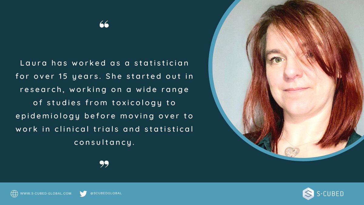 scubedglobal's tweet photo. This week we are featuring one of our statisticians here at S-cubed: Laura Grey. If you need statistical programmers, statisticians, regulatory advice or CDISC support, get in touch.
#WeAreOurPeople #Statisticians #ClinicalData
https://t.co/6LFecOcfV9 https://t.co/5b75OpZ6p9