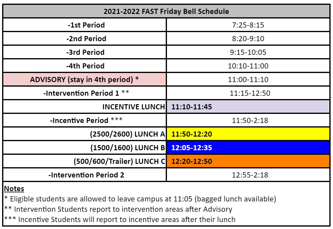 KnightdaleHS's tweet photo. :: FRIDAY, MARCH 11 :: FAST Friday Bell Schedule #GameOnKHS :: https://t.co/KBuqVGYNWk https://t.co/Hjw3ZvcmoP