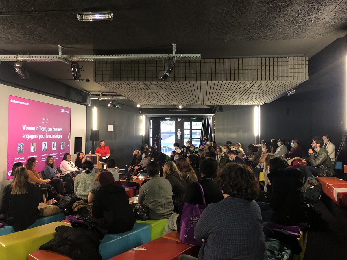 #WomeninTech table ronde de #laTechPourToutes incroyable où les participant.e.s prennent la parole avec des témoignages inspirants ! 
Avec <a href="/ClaraChappaz/">Clara Chappaz</a> <a href="/LaFrenchTech/">La French Tech</a> , <a href="/josephinegoube/">Joséphine Goube</a> <a href="/SistechGlobal/">Sistech</a> , <a href="/lhofde/">Lucile Hofman</a> <a href="/ENGIEgroup/">ENGIE</a> @SolenneBLG <a href="/digital_ladies/">Digital Ladies &Allies⚡️#WoGiTech #VivaTech 🎉</a> <a href="/SalmaBakouk/">Salma Bakouk</a> <a href="/Siffletdata/">Sifflet</a>