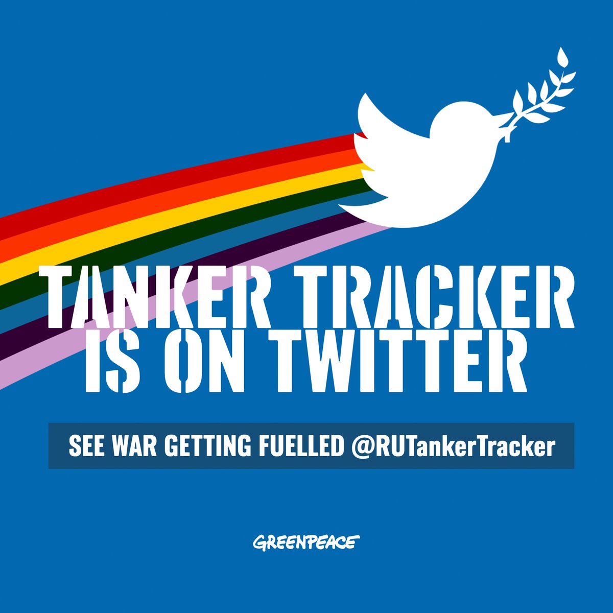 megrandles's tweet photo. .@GreenpeaceUK has created a #RussianTankerTracker: a bot that tracks Russian oil&amp;gas shipments across the globe🚢
 
Track them here: @RUTankerTracker

World leaders must ban fossil imports from #Russia and phase out oil, coal &amp; gas.
 #FossilFreeRevolution #SolidarityWithUkraine https://t.co/qEvUoKCp9U