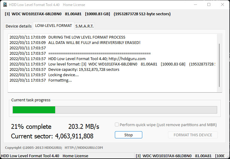 porcoro33816057's tweet image. カートリッジHDD、SATAケーブルをつなぎ直しただけではダメで、配線の取り回しを変えてみたら速度が出るようになりました。コネクタの接触とかノイズ拾ってたとかあるんかな。難しいもんだなぁ…。
それにしてもあと１０時間以上かかりそう…。

#hdd
#LowLevelFormat