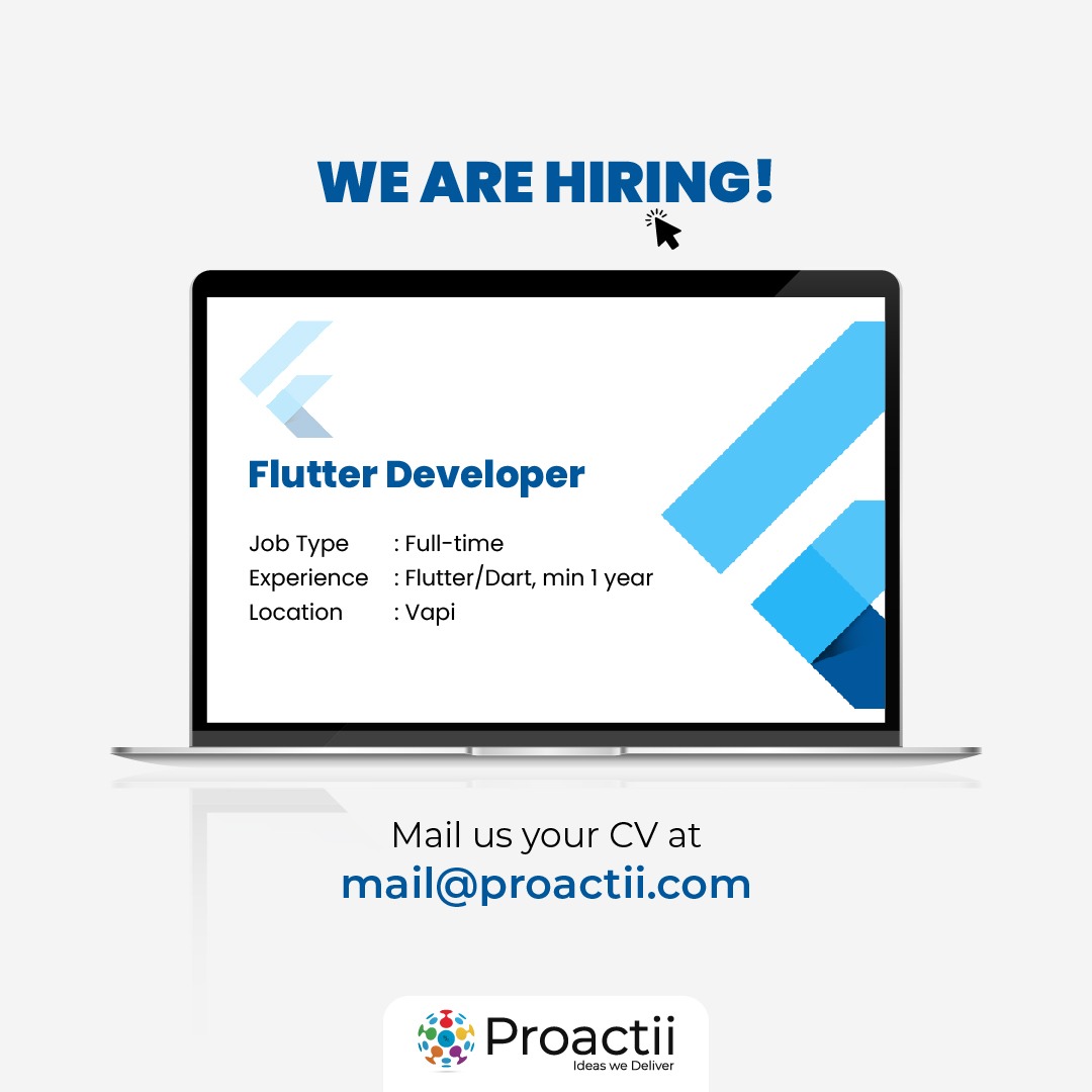 proactii's tweet image. Excellent opportunity, Flutter Developers!😇
With a minimum experience of 1 year of work, we would like to welcome you to our team of thriving Flutter/Dart Developers.🤝
#flutterdeveloper #hiringflutterdeveloper #developerjobs #hiringnow #urgenthiring #webdevelopment