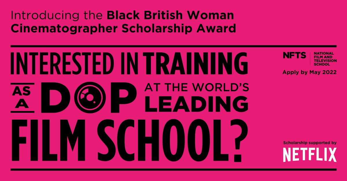 bfinetwork's tweet photo. 💫@nfts launched their Black British Woman Cinematographer Scholarship Award for the NFTS Cinematography MA in 2023. The Netflix UK supported scholarship will cover the full fee and living expenses for the duration of the course. Apply now!
👇🏿👇🏾👇🏽
https://t.co/OMyk7gPHQL https://t.co/qd54nqr3ZG