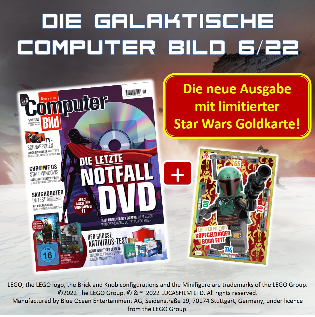 BlueOceanNews's tweet photo. Die Macht ist stark in der neuen @ComputerBILD. Neben galaktischen Testberichten und Neuigkeiten über die Computerbranche, bekommt ihr die limitierte Karte „Kopfgeldjäger Boba Fett“.

Die #LEGO® #StarWars™ Trading Card Collection Serie 3 findet ihr unter https://t.co/qMGrSfCUFb https://t.co/QqmkpVCSnY