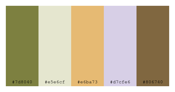 ColPaletteBot's tweet photo. Beep beep, here's a pretty color palette for you!
color-scheme.js parameters used:
- hue: 273
- variation: pastel
- colors: #7d8040, #e5e6cf, #e6ba73, #d7cfe6, #806740
Have a lovely day!
#twitterbot #colorpalette #colors #palette #prettycolors https://t.co/RmrJWCgH13