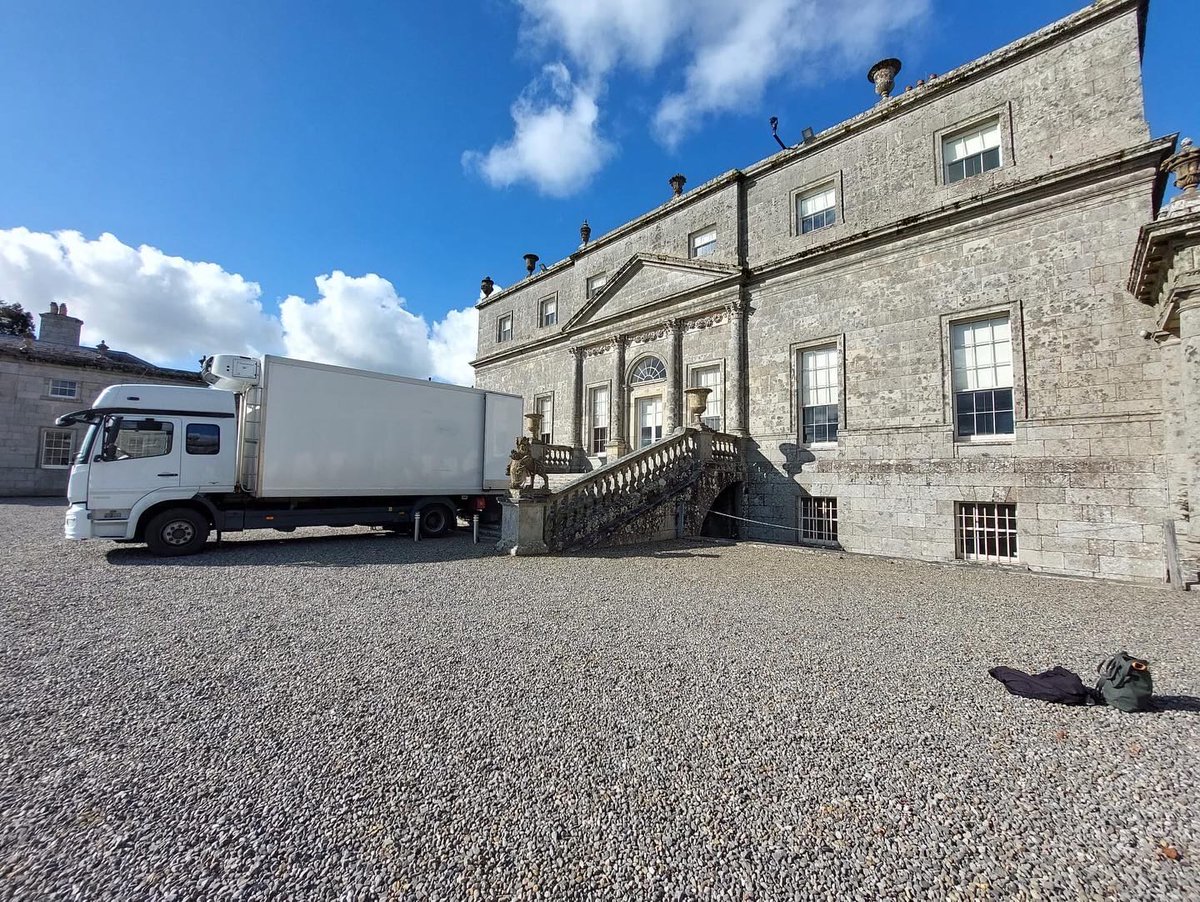 Our art spec truck looking very good against the blue skies and beautiful facade of Russborough House! 🌞
  
We transported a piece to Versaille for an exhibition and we recently transported it back and re-installed it in a new position.